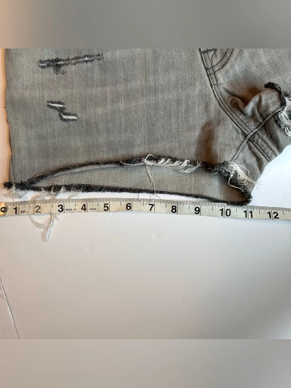 J Brand Grey Distressed Denim Cutoff Shorts Size 25